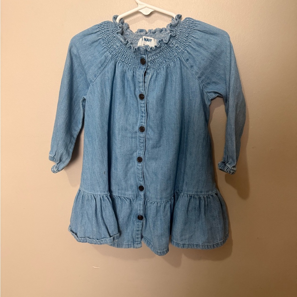Old Navy Light Blue Ruffled Dress